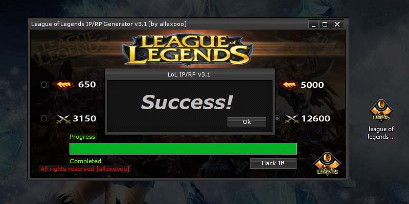 Hướng dẫn cách hack RP Liên Minh Huyền Thoại Hướng dẫn cách hack RP Liên Minh Huyền Thoại